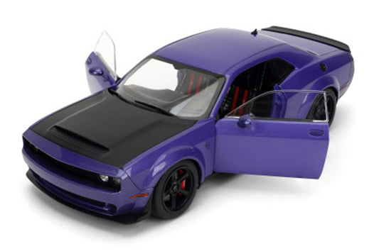 Jada Pink Slips Dodge Challenger Demon Purple w/ Black Hood 1:18