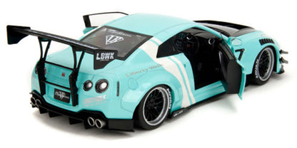 Jada Pink Slips Nissan Skyline GT-R R35 Liberty Walk Seafoam Mint Green 1:18