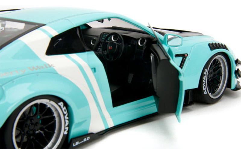 Jada Pink Slips Nissan Skyline GT-R R35 Liberty Walk Seafoam Mint Green 1:18