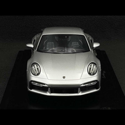 Spark-Model 2024 Porsche 911 Turbo (992) 50th Anniversary WITH DISPLAY GT Silver Metallic 1:18