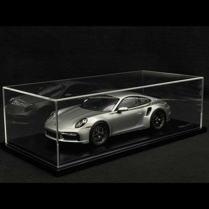 Spark-Model 2024 Porsche 911 Turbo (992) 50th Anniversary WITH DISPLAY GT Silver Metallic 1:18