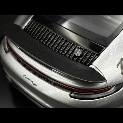 Spark-Model 2024 Porsche 911 Turbo (992) 50th Anniversary WITH DISPLAY GT Silver Metallic 1:18