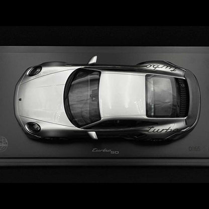 Spark-Model 2024 Porsche 911 Turbo (992) 50th Anniversary WITH DISPLAY GT Silver Metallic 1:18