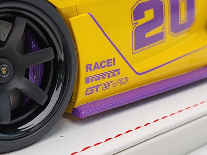 Ivy Merit Lamborghini Aventador GT Evo LB Silhouette Works Yellow 1:18 WITH DISPLAY