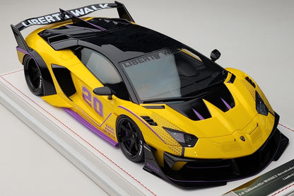 Ivy Merit Lamborghini Aventador GT Evo LB Silhouette Works Yellow 1:18 WITH DISPLAY