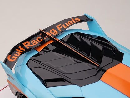 Ivy Merit Lamborghini Aventador GT Evo Gulf Blue 1:18 WITH DISPLAY