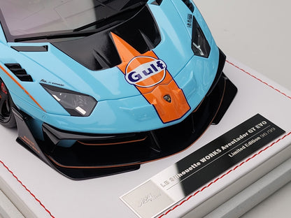 Ivy Merit Lamborghini Aventador GT Evo Gulf Blue 1:18 WITH DISPLAY