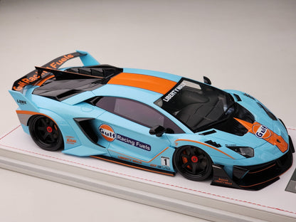 Ivy Merit Lamborghini Aventador GT Evo Gulf Blue 1:18 WITH DISPLAY