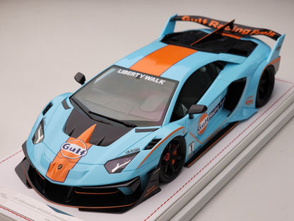 Ivy Merit Lamborghini Aventador GT Evo Gulf Blue 1:18 WITH DISPLAY